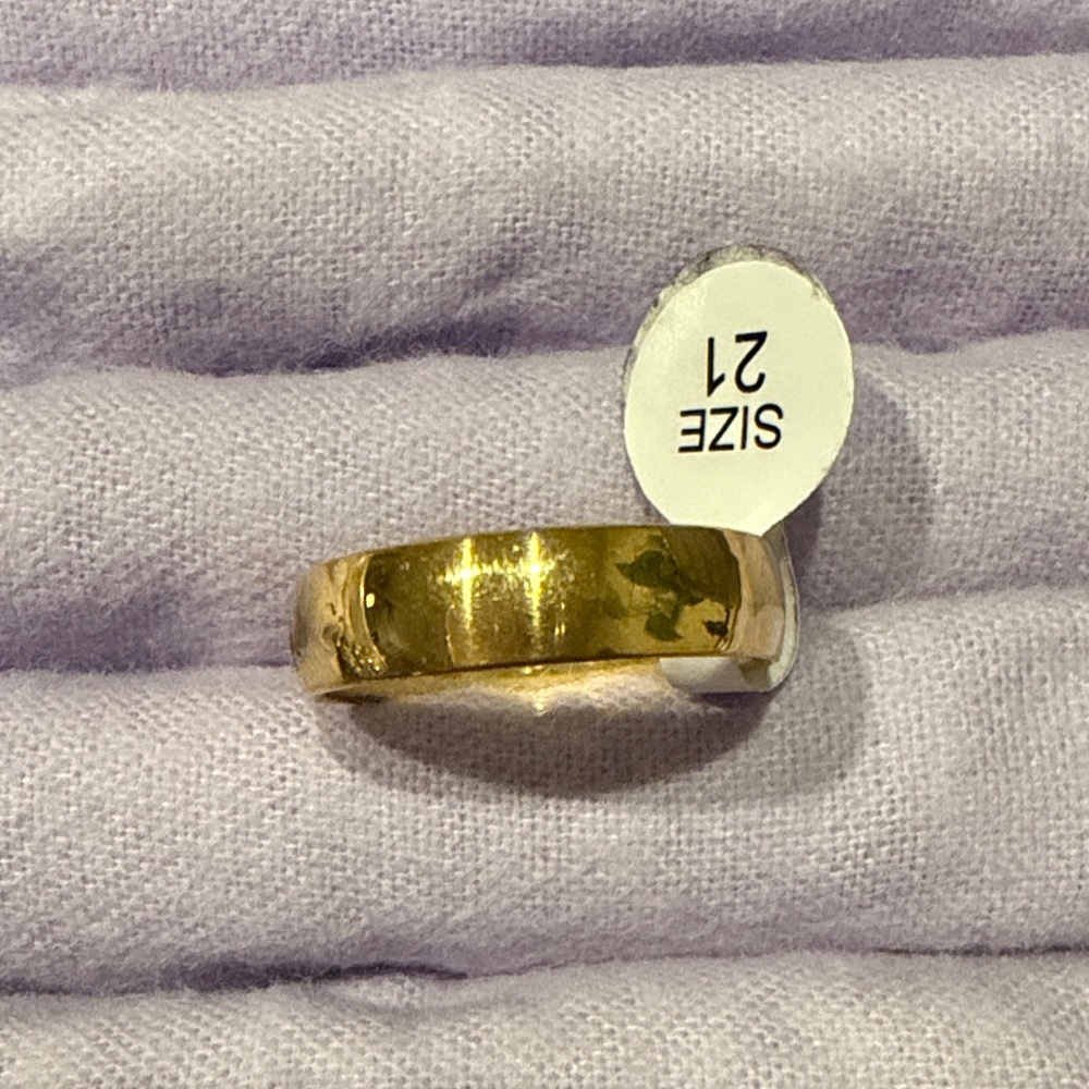 Mens Stainless Steel Gold Toned Ring Size 21